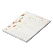 Classic gold pastel cute leaves fittness Planner  ノートパッド (回転)