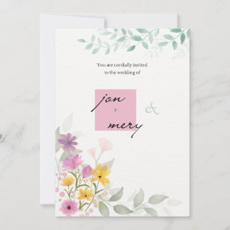 Classic Gold Script Wedding Invitation  trendup 招待状