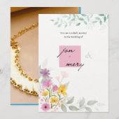 Classic Gold Script Wedding Invitation  trendup 招待状 (正面/裏面)