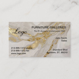 Classic Gold Vein Marble Logo Business Cards 名刺