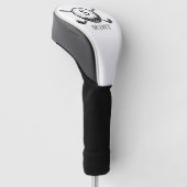 Classic Golf Clubs Monogram Name Black White ゴルフヘッドカバー (アングル)