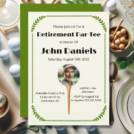 Classic Golf-Themed Retirement Photo 招待状