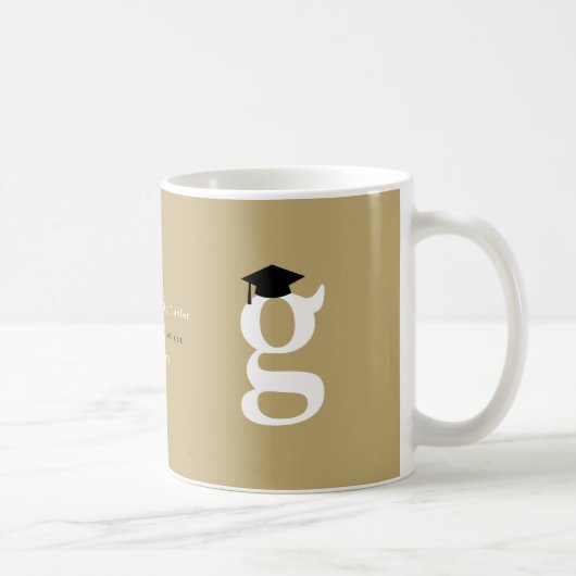 Classic Grad's Monogram 'G' Mortarboard Minimalist コーヒーマグカップ (右)