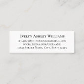 Classic Graduate Name Mini Insert Contact Card スキニー名刺 (裏面)