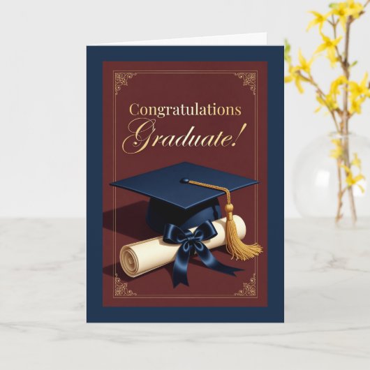 Classic Graduation Achievement Theme カード (黄色い花)