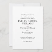 Classic Graduation Announcement Card Photo Formal 案内状 (裏面)