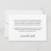 Classic Graduation Party Flat Thank You Card サンキューカード (裏面)