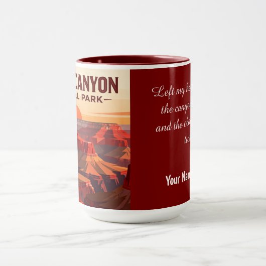 Classic Grand Canyon WPA Style Personalized マグカップ (中央)
