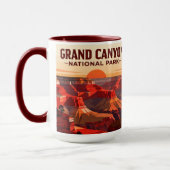 Classic Grand Canyon WPA Style Personalized マグカップ (左)