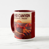 Classic Grand Canyon WPA Style Personalized マグカップ (正面左)