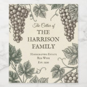 Classic Grapevine Vintage Winery ワインラベル (シングルラベル)