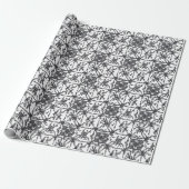 Classic Gray Botanical Floral Wrapping Paper ラッピングペーパー (アンロールド)