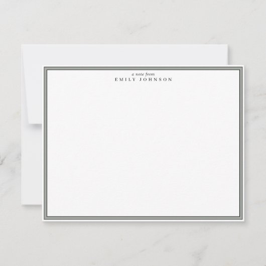 Classic Gray Frame Note Card 招待状 (正面)