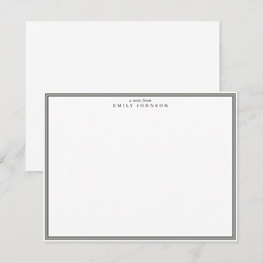 Classic Gray Frame Note Card 招待状 (正面/裏面)