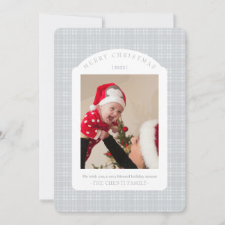 Classic Gray Plaid Christmas Card シーズンカード