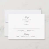 Classic Gray White Formal Wedding 出欠カード (正面)