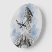 Classic greek statue Athena ラージ壁時計 (傾斜)