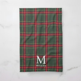 Classic Green and Red Tartan Plaid Christmas キッチンタオル