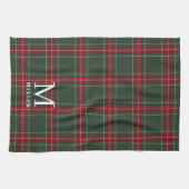 Classic Green and Red Tartan Plaid Christmas キッチンタオル (横)