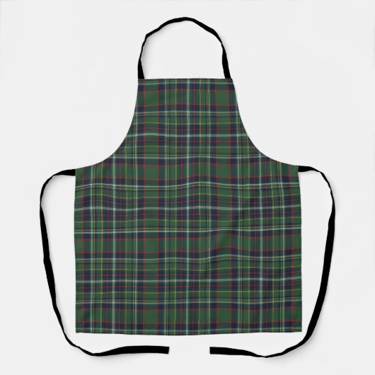 Classic Green and Red Tartan Plaid Pattern エプロン (正面)
