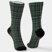 Classic Green and Red Tartan Plaid Pattern ソックス (傾斜あり)