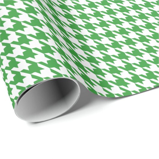 Classic Green and White Houndstooth Pattern  ラッピングペーパー (ロールコーナー)