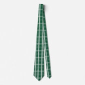Classic Green and White Plaid Tartan ネクタイ (正面)