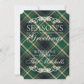 Classic Green Blue Yellow Plaid Pattern シーズンカード (正面)