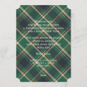 Classic Green Blue Yellow Plaid Pattern Holiday シーズンカード (裏面)