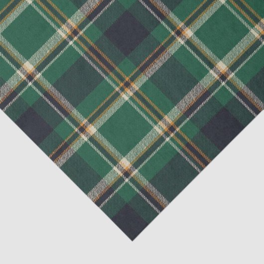 Classic Green Blue Yellow Plaid Pattern Holiday 薄葉紙 (詳細)