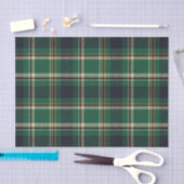 Classic Green Blue Yellow Plaid Pattern Holiday 薄葉紙 (クラフト)