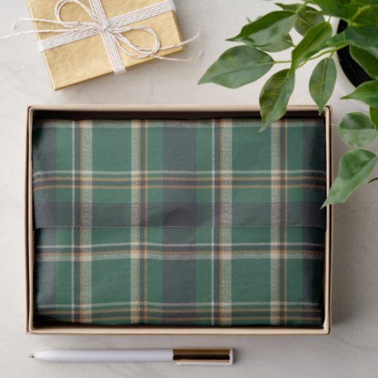 Classic Green Blue Yellow Plaid Tissue Paper 薄葉紙 (ギフト)