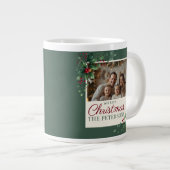 Classic Green Botanical Photo Christmas Mug ジャンボコーヒーマグカップ (正面右)