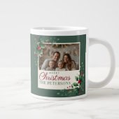 Classic Green Botanical Photo Christmas Mug ジャンボコーヒーマグカップ (右)