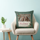 Classic Green Botanical Photo Christmas Pillow クッション (椅子)