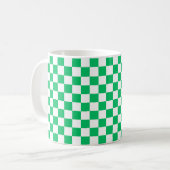 Classic green checkered  コーヒーマグカップ (正面左)