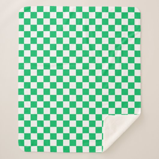 Classic green checkered  シェルパブランケット (正面)