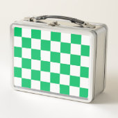 Classic green checkered  メタルランチボックス (正面)