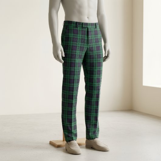 Classic Green Checkered Polyester Poplin Fabric ファブリック