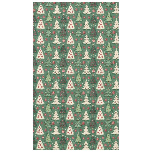 Classic Green Christmas Tree Pattern Holiday テーブルクロス (正面)