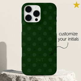 Classic Green Dots Custom Name Initials iPhone 16 Pro Maxケース