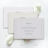 Classic Green Elevated Ivory Wedding Reception エンクロージャーカード