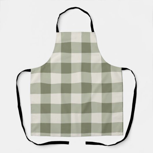 Classic Green Farmhouse Gingham Style エプロン (正面)