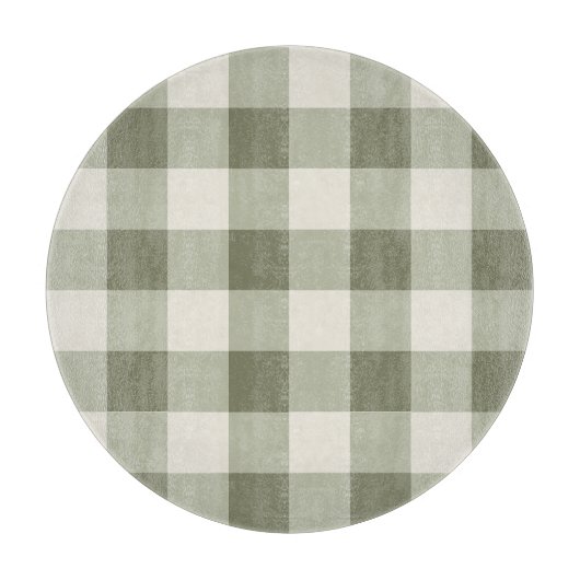 Classic Green Farmhouse Gingham Style カッティングボード (正面)
