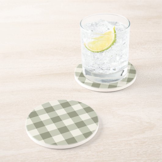 Classic Green Farmhouse Gingham Style コースター (側面)