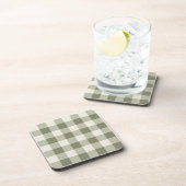 Classic Green Farmhouse Gingham Style コースター (右側)