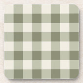 Classic Green Farmhouse Gingham Style コースター (正面)
