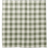 Classic Green Farmhouse Gingham Style シャワーカーテン (正面)