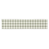 Classic Green Farmhouse Gingham Style ショートテーブルランナー (横)