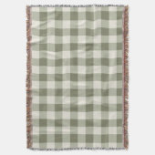 Classic Green Farmhouse Gingham Style スローブランケット (正面縦)